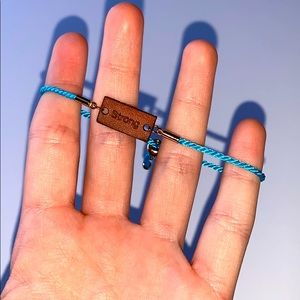 “Strong” Adjustable Blue Bracelet